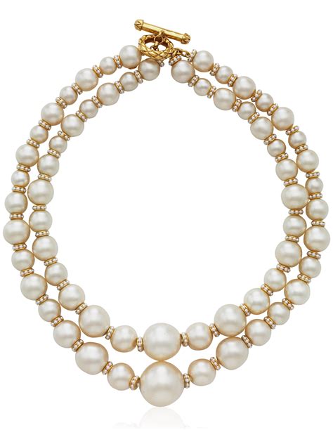 chanel double strand perl necklace.